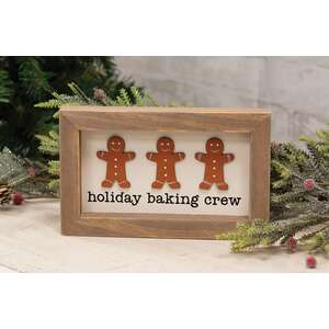 Holiday Baking Crew Gingerbread Men Framed Sign