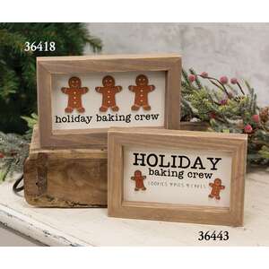 Holiday Baking Crew Gingerbread Men Framed Sign
