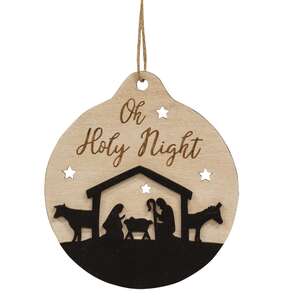 Oh Holy Night Silhouette Bulb Ornament, 2 Asstd.