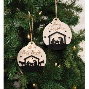 Oh Holy Night Silhouette Bulb Ornament, 2 Asstd.