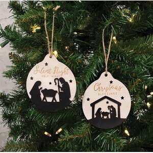 Christmas Blessings Silhouette Bulb Ornament, 2 Asstd.