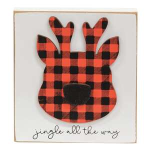Jingle All the Way Plaid Reindeer Block