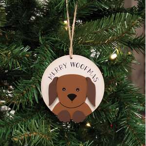 Merry Woofmas Wooden Ornament