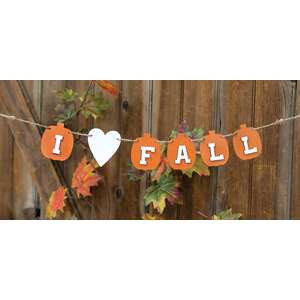 I Heart FALL Pumpkin & Heart Garland