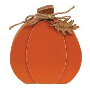 Fall Word Tag Chunky Pumpkin, 3 Asstd.