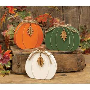 Thankful Grateful Blessings Chunky Pumpkin, 3 Asstd.