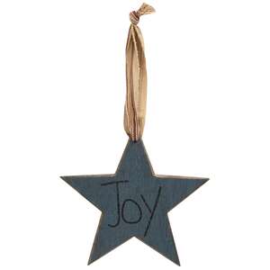 3/Set, Faith, Love, Joy Primitive Star Ornaments
