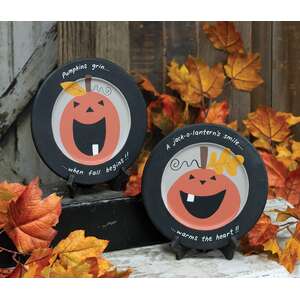 Pumpkins Grin Plate, 2 Asstd.