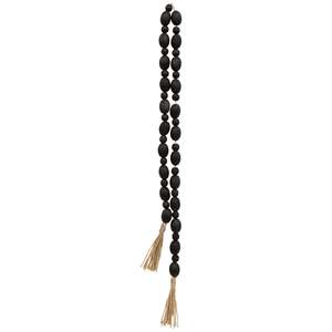Black Oval Bead Garland w/Tassels