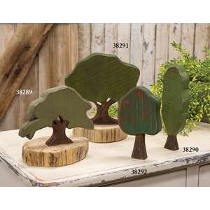 Distressed Carved Wood Oak Tree Sitter