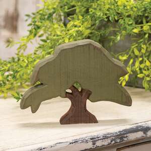 Distressed Carved Wood Chestnut Tree Sitter