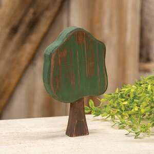 Distressed Carved Wood Maple Tree Sitter