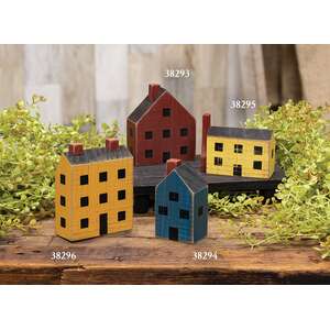 Primitive Burgundy Wood House Block