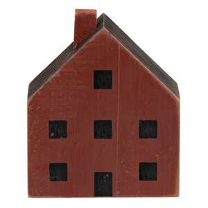 Primitive Burgundy Wood House Block