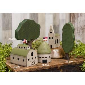 Primitive Wooden Block Church