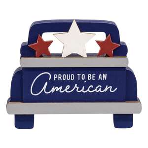 Proud To Be An Americana Chunky Blue Pickup Truck Sitter