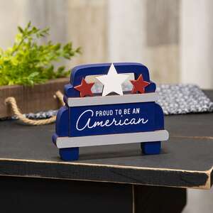 Proud To Be An Americana Chunky Blue Pickup Truck Sitter