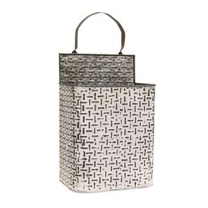 Shabby Chic Rectangle Basketweave Wall Buckets, 2/Set 54147;