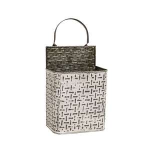 Shabby Chic Rectangle Basketweave Wall Buckets, 2/Set 54147;