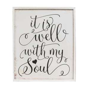It Is Well With My Soul Distressed Framed Sign 65202;