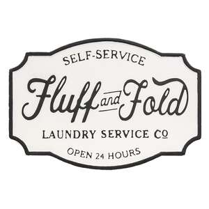 Fluff And Fold Laundry Co. Farmhouse Metal Sign 65217;