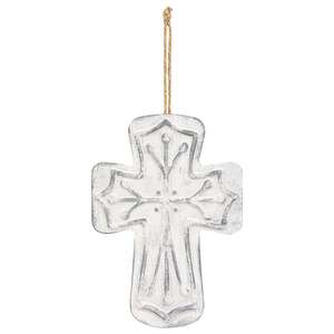 Distressed Metal Cross Ornament 65241;