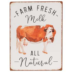 Farm Fresh Milk All Natural Distressed Metal Sign 65261;