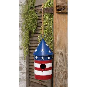 Distressed Metal Americana Firecracker Birdhouse