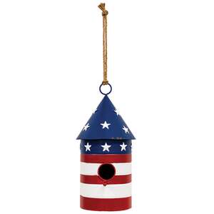 Distressed Metal Americana Firecracker Birdhouse