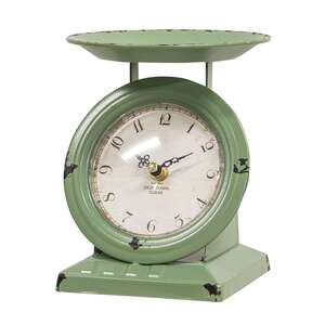 Vintage Green Old Town Scale Clock 75027;