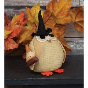 Stuffed Owl in Witch Hat w/Candy Corn