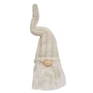 Bottle Topper Plush Ivory Gnome w/Ribbed Hat ADC3050;
