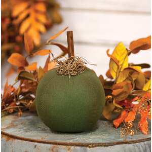Primitive Mossy Green Pumpkin, 5"