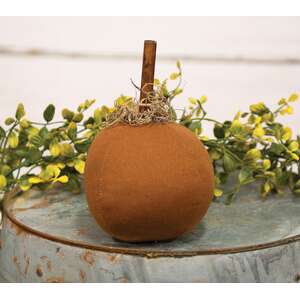 Primitive Mossy Burnt Orange Pumpkin, 5"