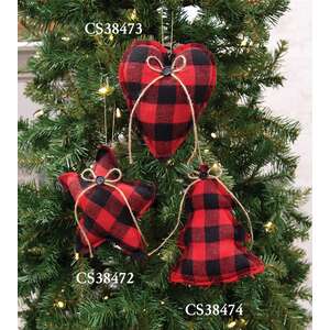 Buffalo Check Heart Ornament