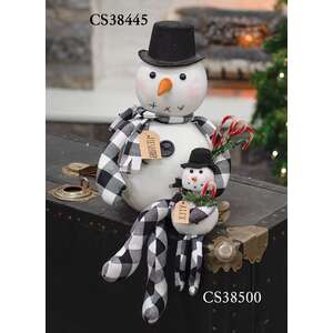Alex Black & White Buffalo Check Snowman