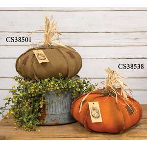 Orange Burlap Patches Pumpkin, 15"