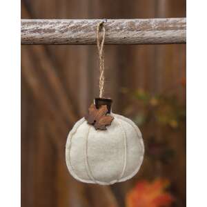Cream Pumpkin Felt Ornament