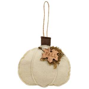 Cream Pumpkin Felt Ornament