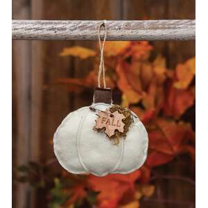 Cream Pumpkin Felt Ornament