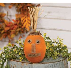 Primitive Orange Pumpkin Face