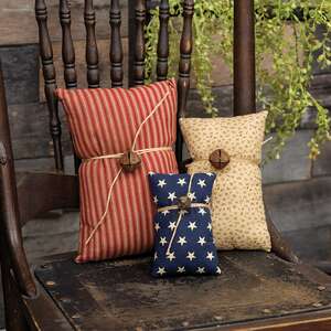 3 Set - Primitive Americana Jingle Bell Pillows CS39074;