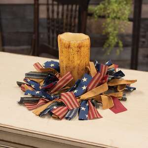 Primitive Americana Rag Wreath
