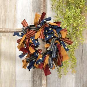 Primitive Americana Rag Wreath