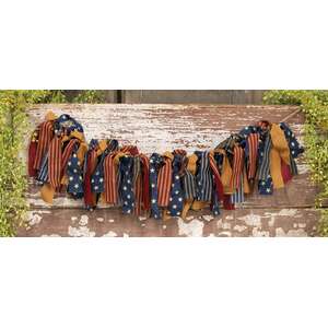 Primitive Rag Strip Americana Garland