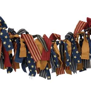 Primitive Rag Strip Americana Garland