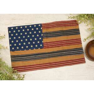 Primitive Rag Strip American Flag Placemat