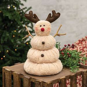 Melting Red-Nosed Reindeer Snowman
