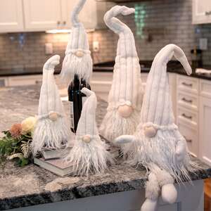 Sm Plush Ivory Gnome w/Ribbed Hat ADC3033;