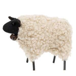 Stuffed Standing Primitive Jingle Bell Sheep - 3.5"H